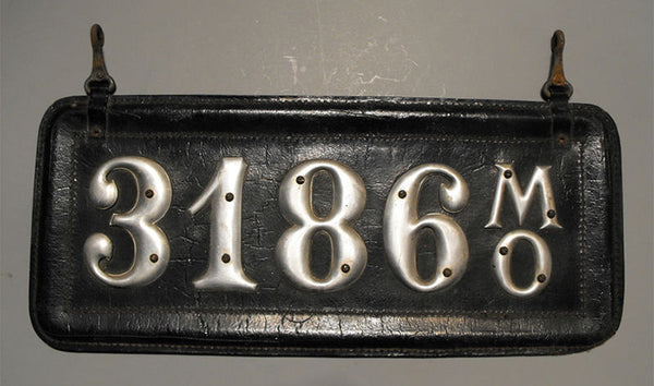 License plates history - leather plate sample