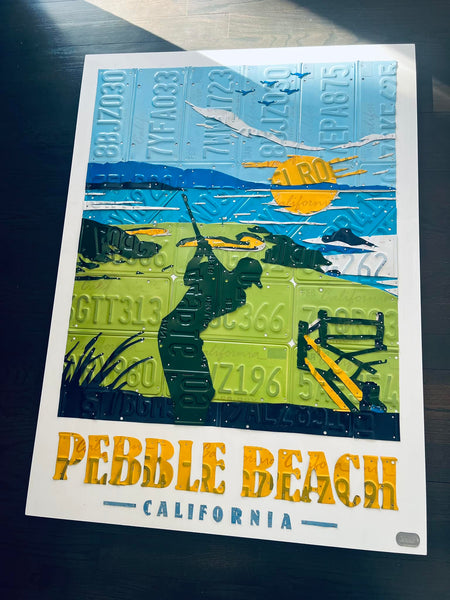 Pebble Beach License Plate Art