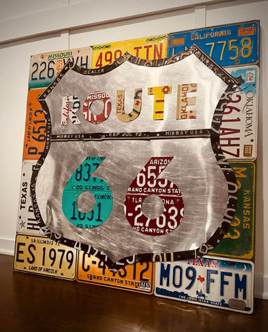Route 66 License Plate Art