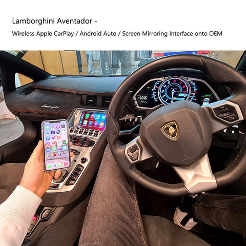 car screen phone mirror Lamborghini
