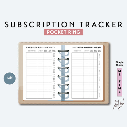 Pocket Ring CHECK REGISTER Printable Insert Set – ListLab