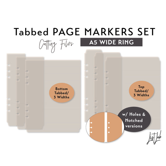 Letter Disc Tabbed Page Markers - 3 widths – Cutting Files Set