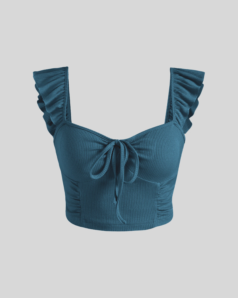 Littledesire Sleeveless Ruffle Crop Top , Western Wear, Tops Free Delivery  India.