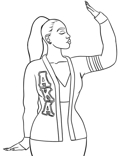 Delta Sigma Theta Pre Drawn/outline Canvas/diy Canvas Paint/grad