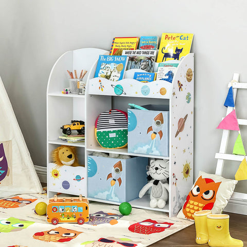 Dětský regál na hračky a knihy se 2 úložnými boxy, bílý |  SONGMICS