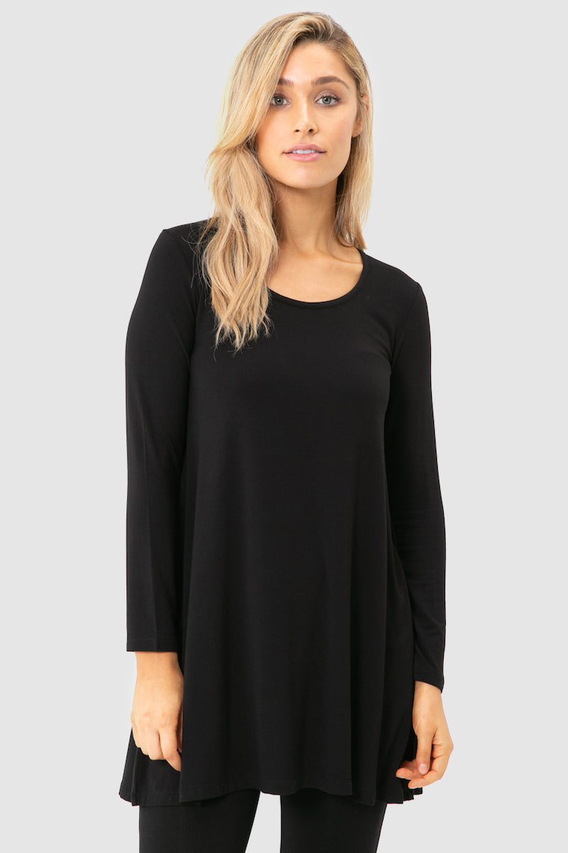 Bamboo Scoop Neck Long Sleeve Top