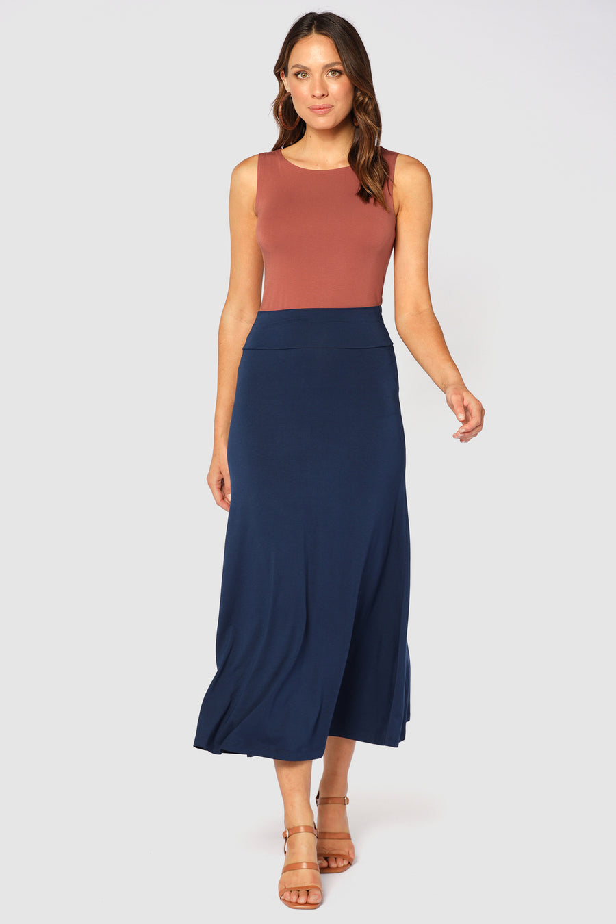 Lana Long Maternity Skirt - Dark