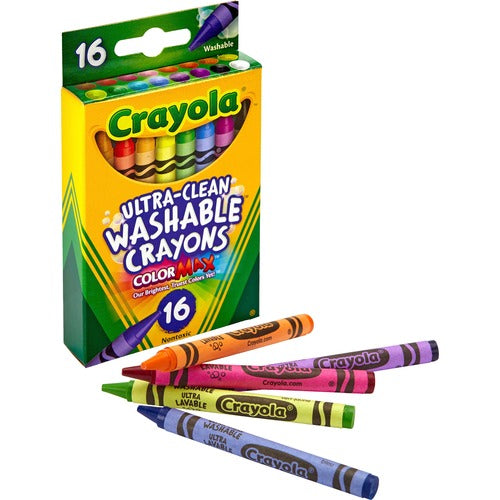 Crayola Ultra-Clean Washable Crayons, Regular, 8 Colors, 16/Box – King  Stationary Inc