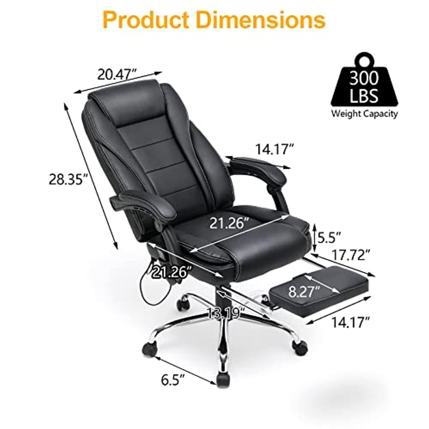 Homrest Executive Office Chair, Ergonomic High Back Cushion Lumbar Back Support, Computer Desk Chair HOMREST