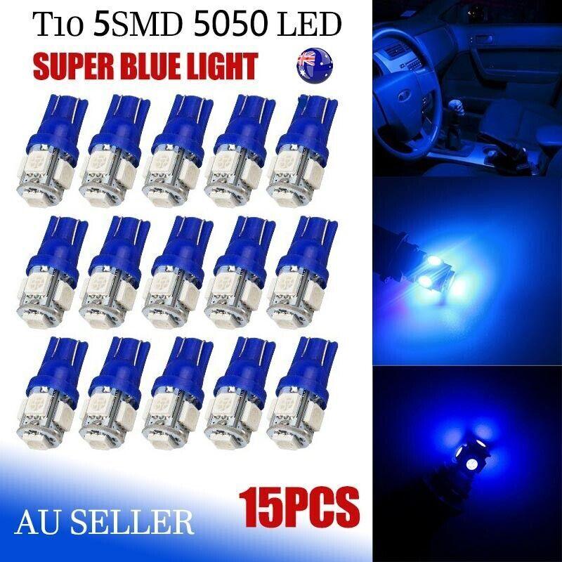 AUTOPOWERZ 2pcs 5W Blue T10 LED Bulb Wedge License Plate Lamp Dome Lig