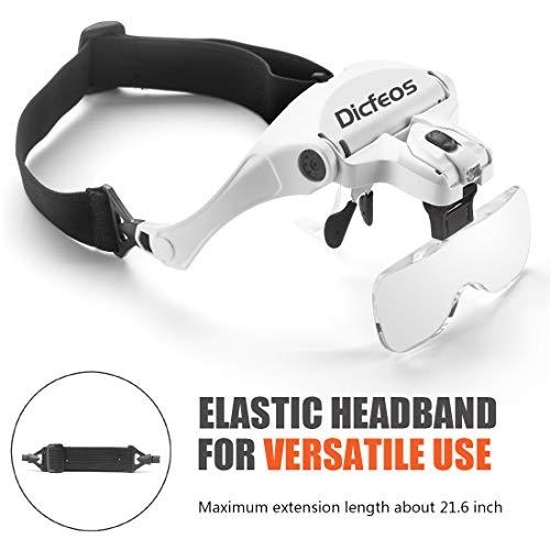 dicfeos headband magnifier with led light