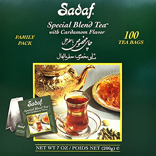 Sadaf Special Blend Cardamom Flavored Pure Ceylon Black Tea 100 Count Ninelife Czech Republic