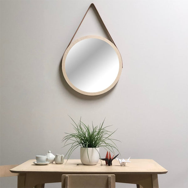 Porthole Mirror with Leather Strap