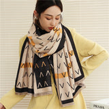 Thick Warm Winter Scarf for Women Cashmere Female Pashmina Shawls and Wraps Design Print Letter Bufanda Blanket Tassel Stoles