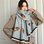 2021 Thick Warm Cashmere Scarf for Women Elegant Print Pashmina Female Bufanda Double-sided Large  Shawls and Wraps New