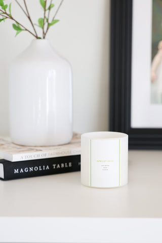 Apricot herb matte white candle simple