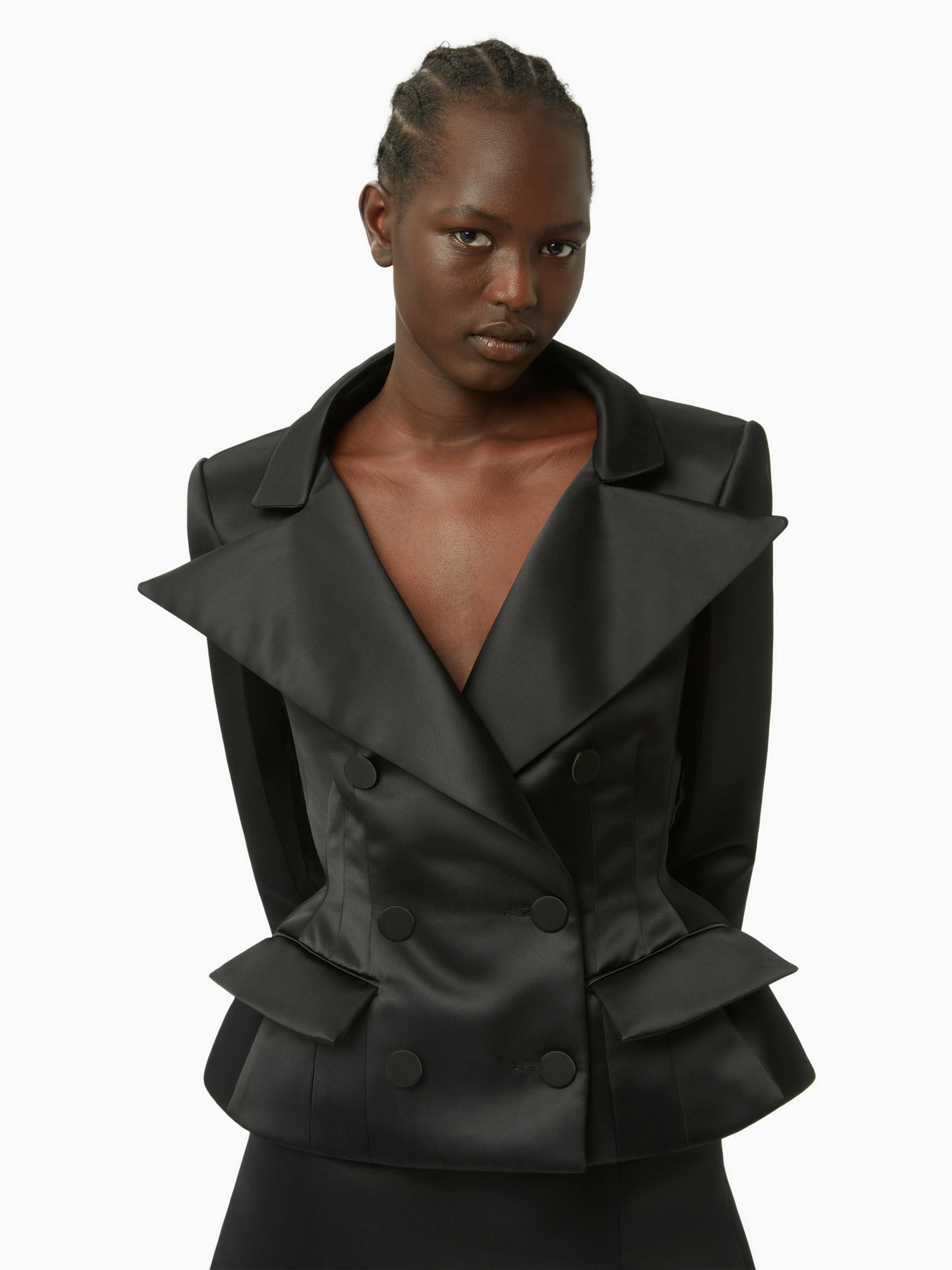 Satin peplum blazer in black - Nina Ricci