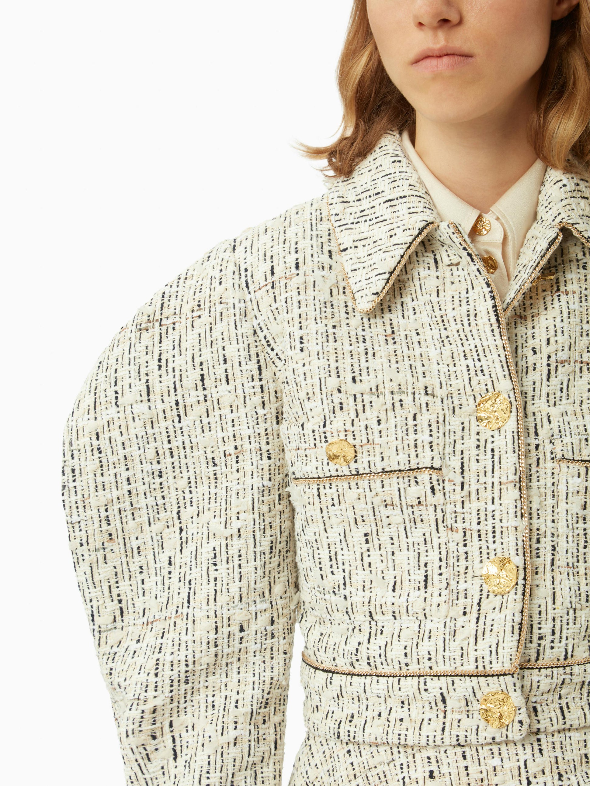 Short cocoon sleeve jacket in light beige - Nina Ricci