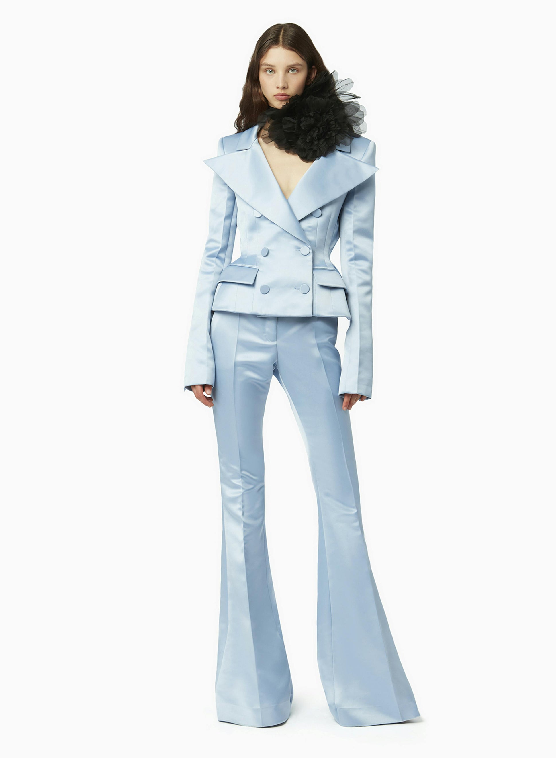 Satin flared pants in blue - Nina Ricci