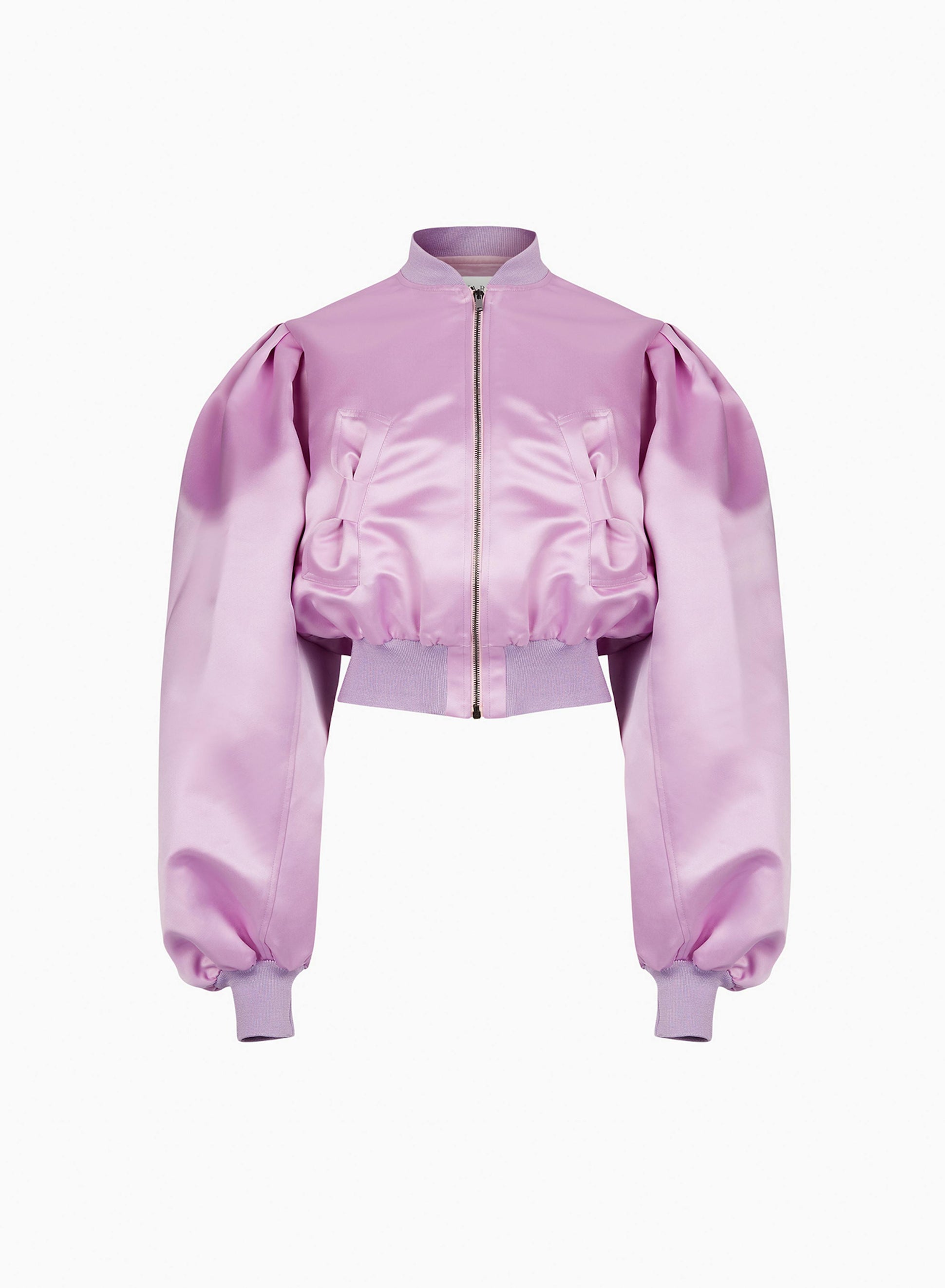 Satin cropped bomber lilac - Nina Ricci