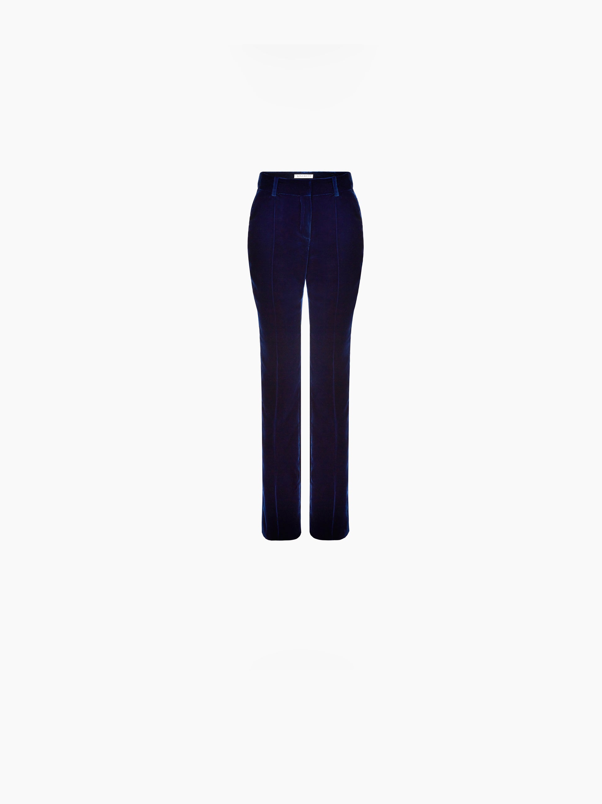 FLUID VELVET STRAIGHT PANTS IN BLUE - NINA RICCI