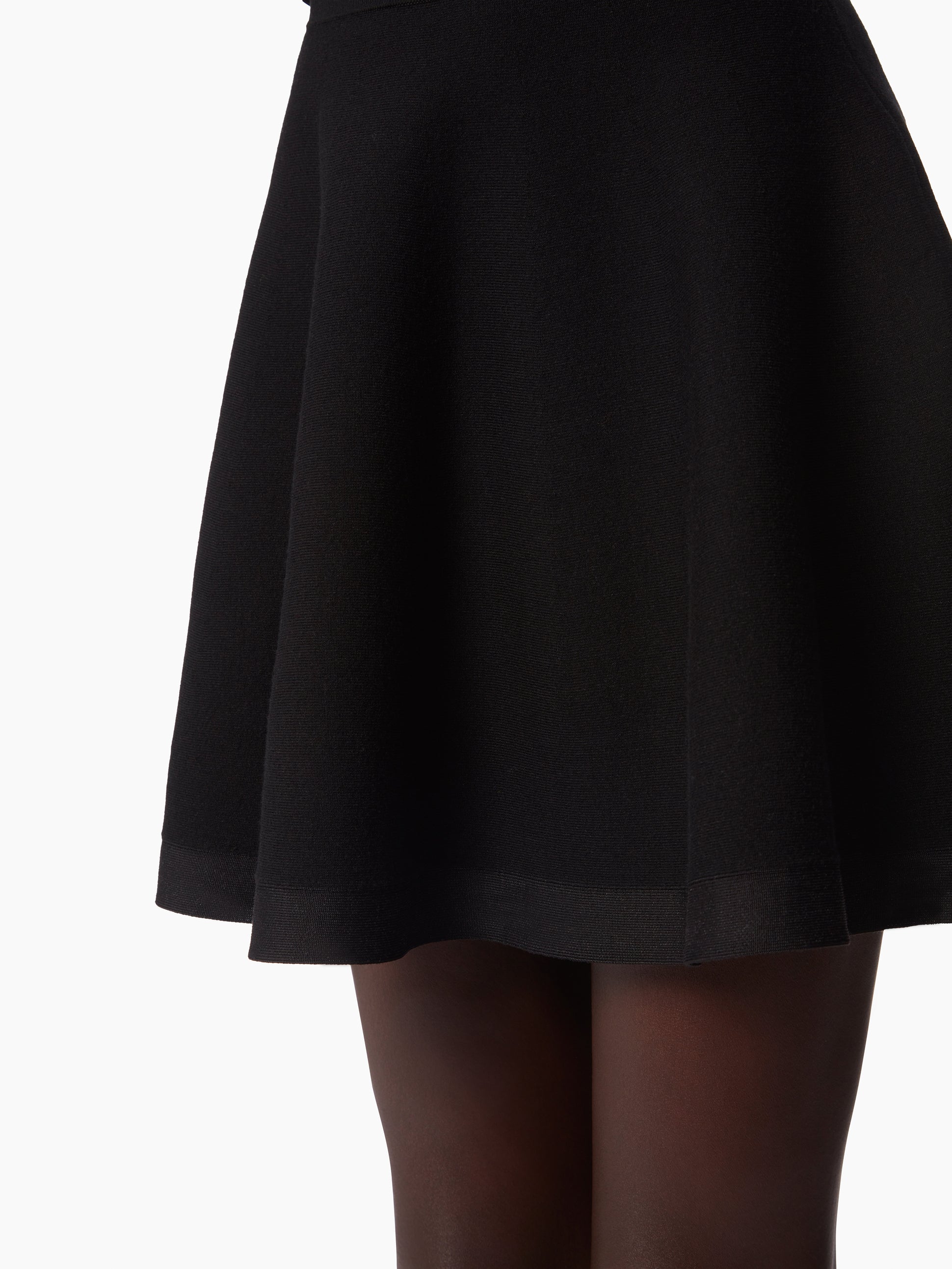 WOOL BLEND MINI FLARED SKIRT IN BLACK - Nina Ricci