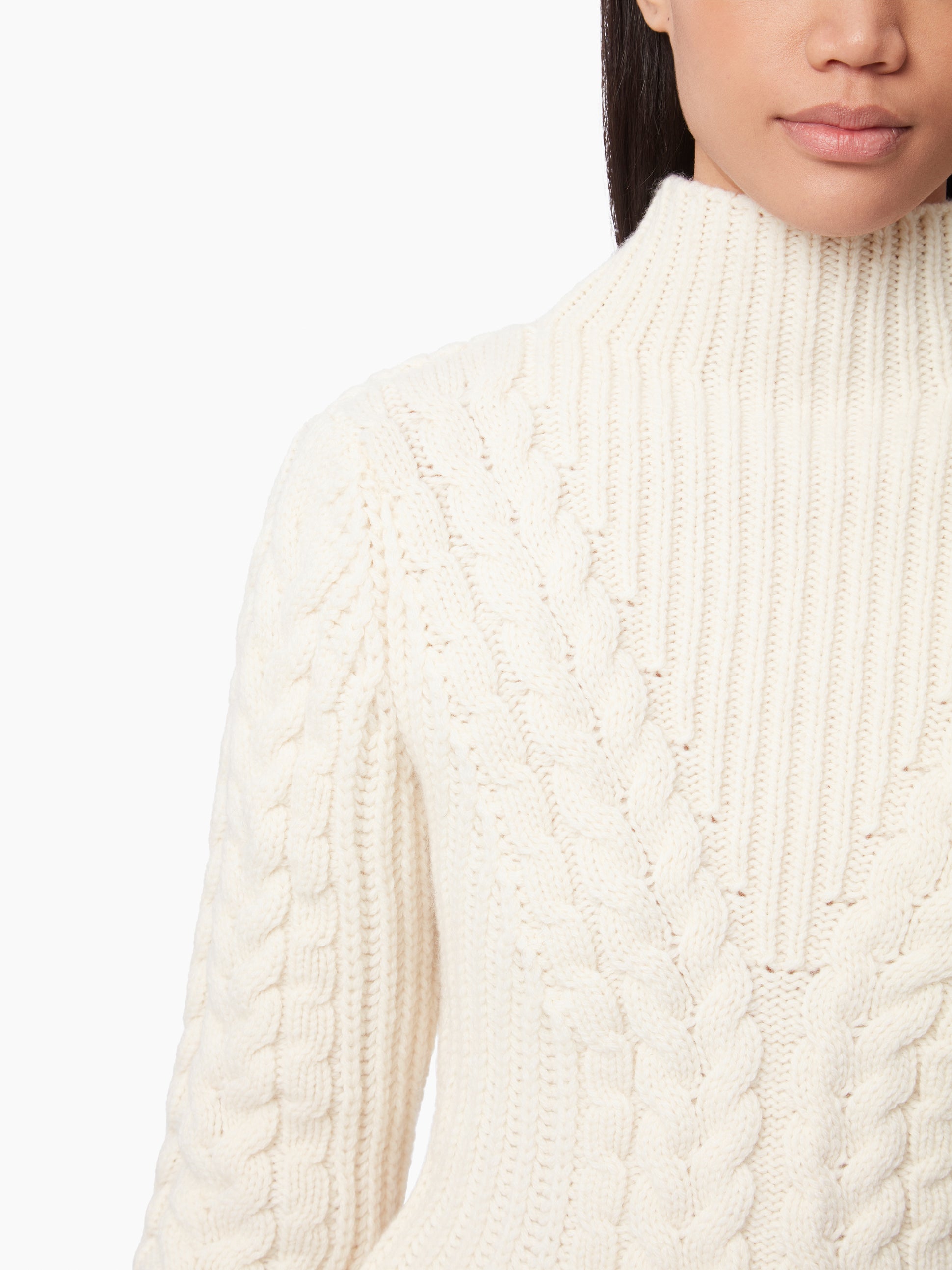 TURTLENECK SWEATER IN TWISTED WOOL IN BEIGE - Nina Ricci