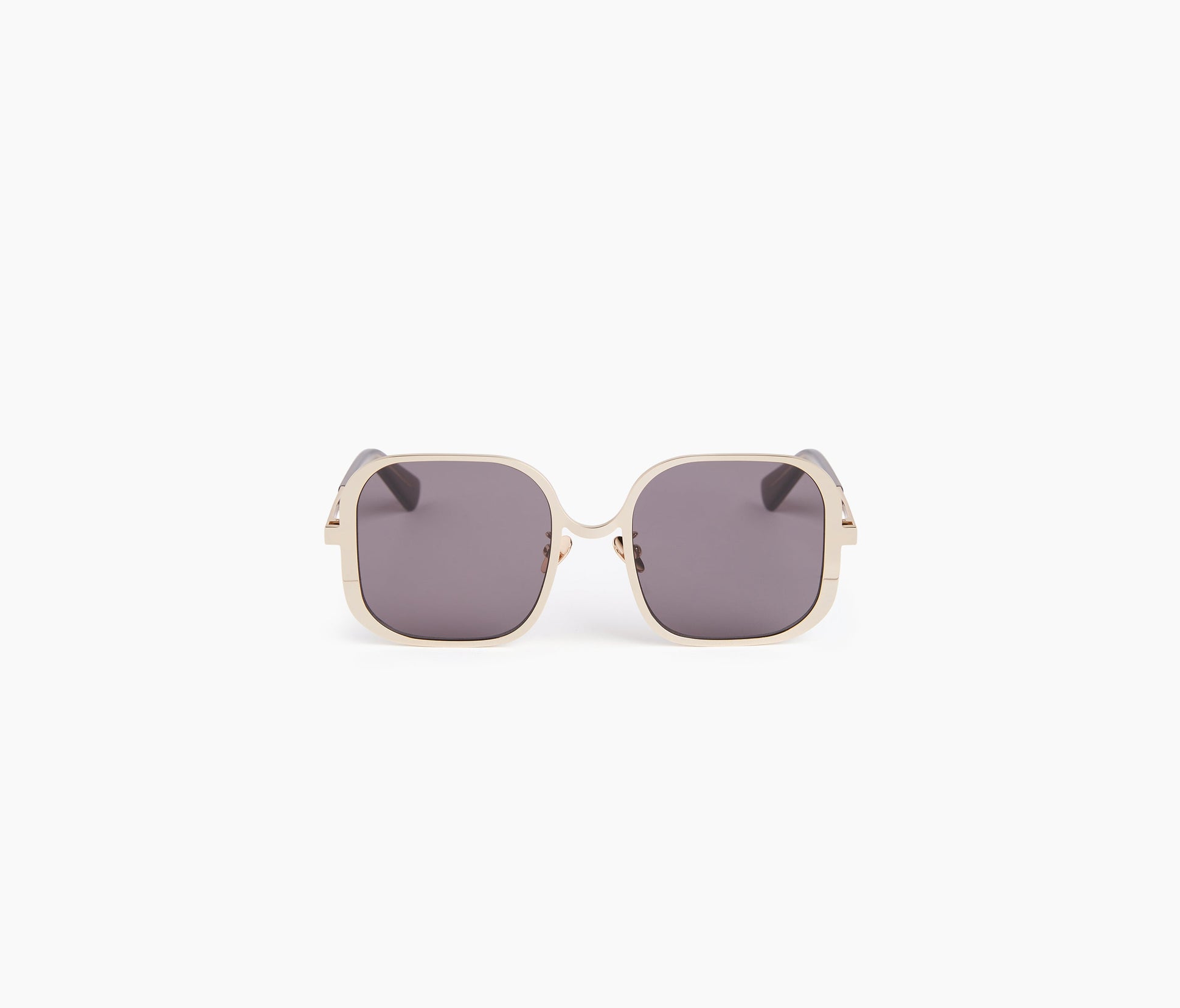 Upside-down square shiny rose gold Sunglasses TU