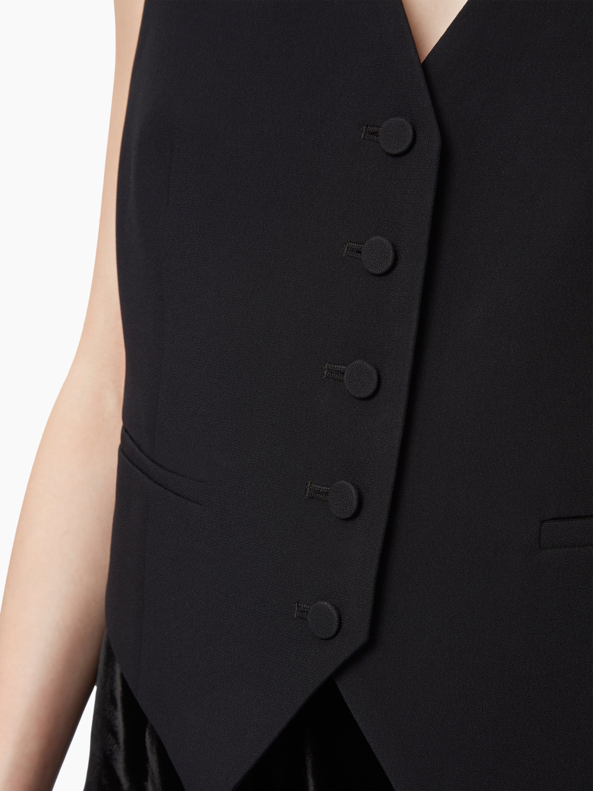 Draped Open-Back Vest In Black - Nina Ricci