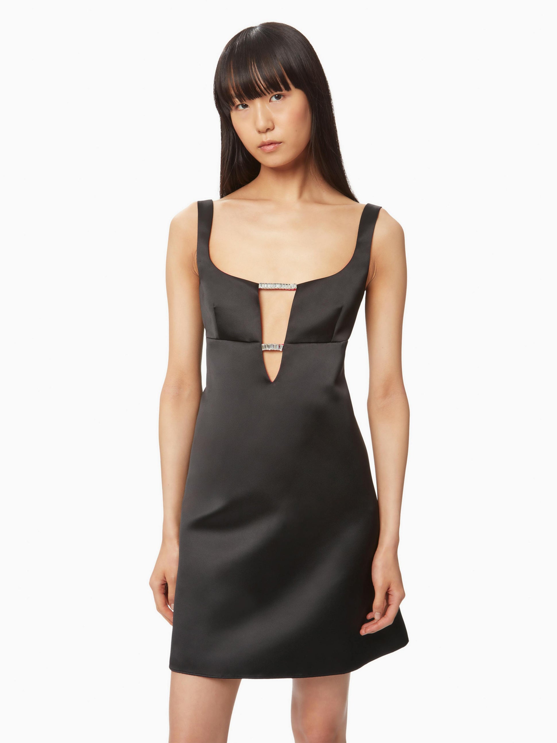 Satin mini a-line dress in black - Nina Ricci