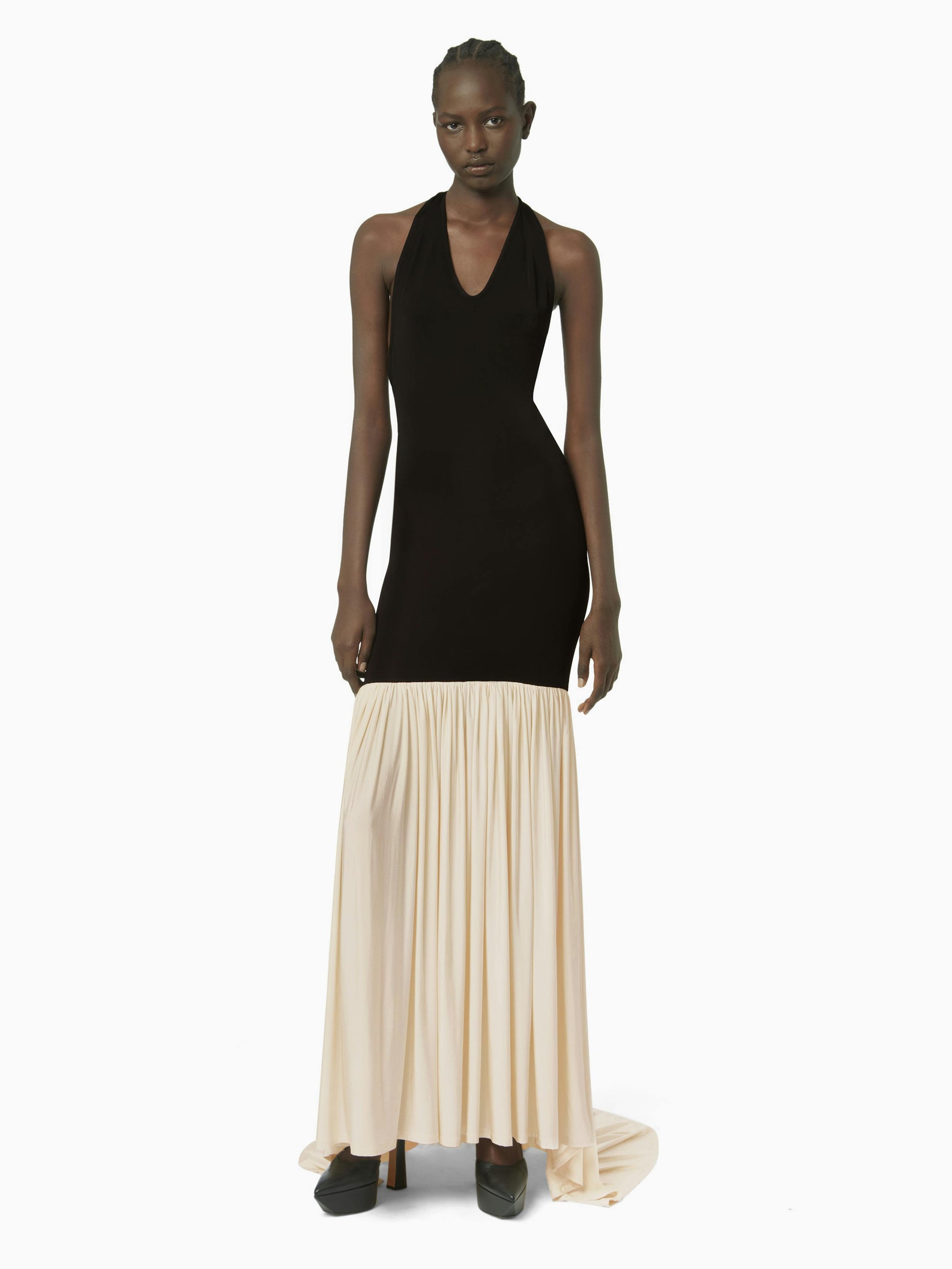 Halter neck mermaid dress in black and white - Nina Ricci