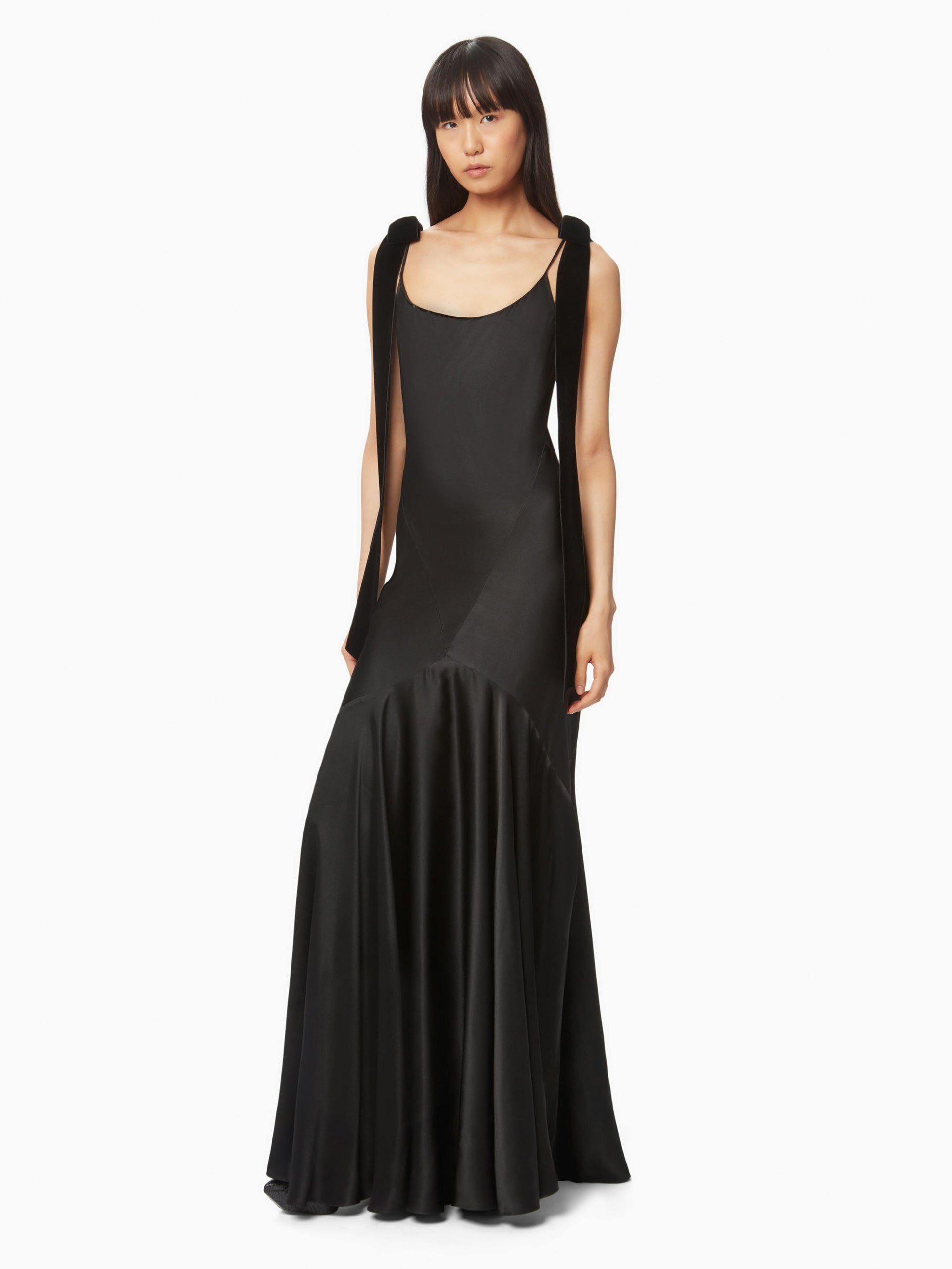 Long satin dress in black - Nina Ricci