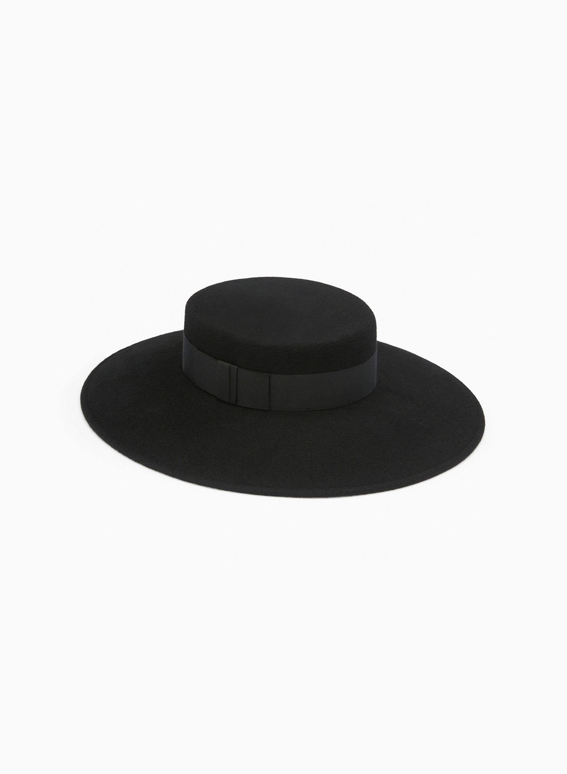 Felt wool canotier hat in black - Nina Ricci