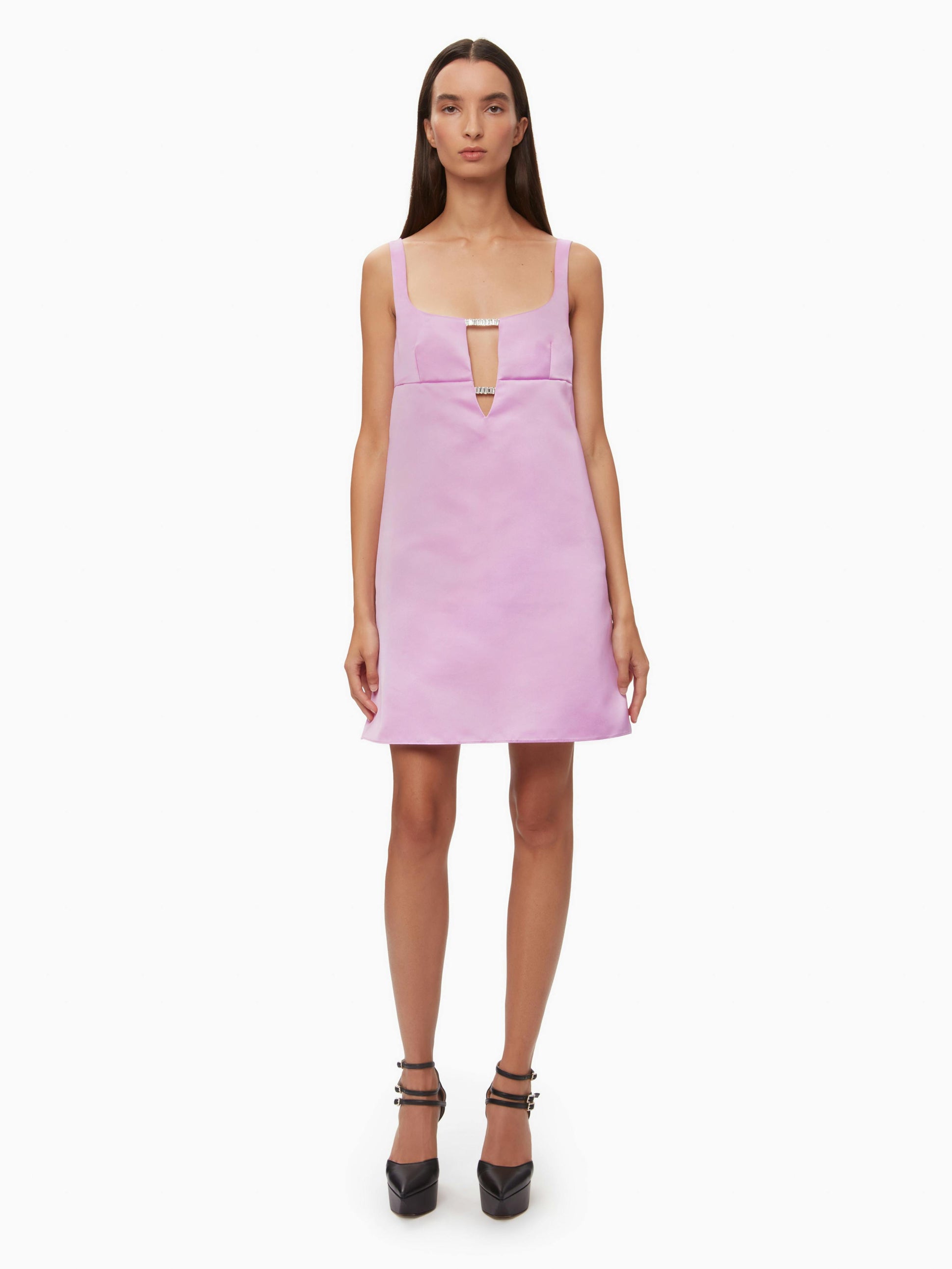 Satin mini a-line dress in pink - Nina Ricci