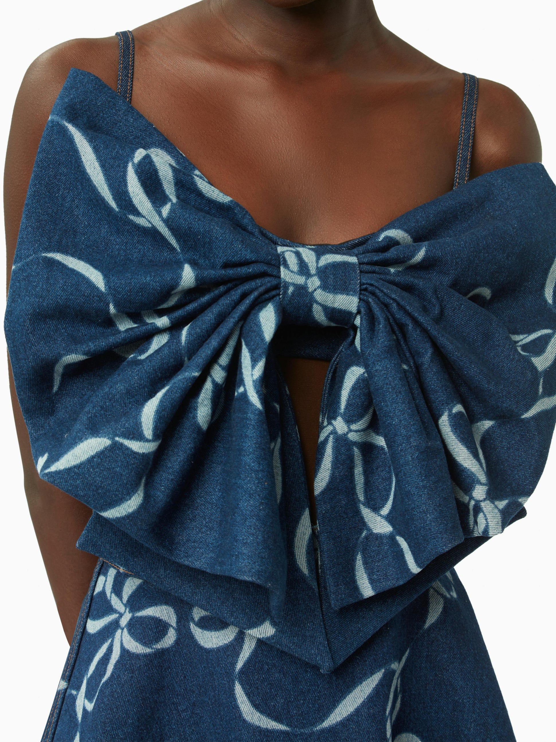 Denim bow bralette raw denim - Nina Ricci