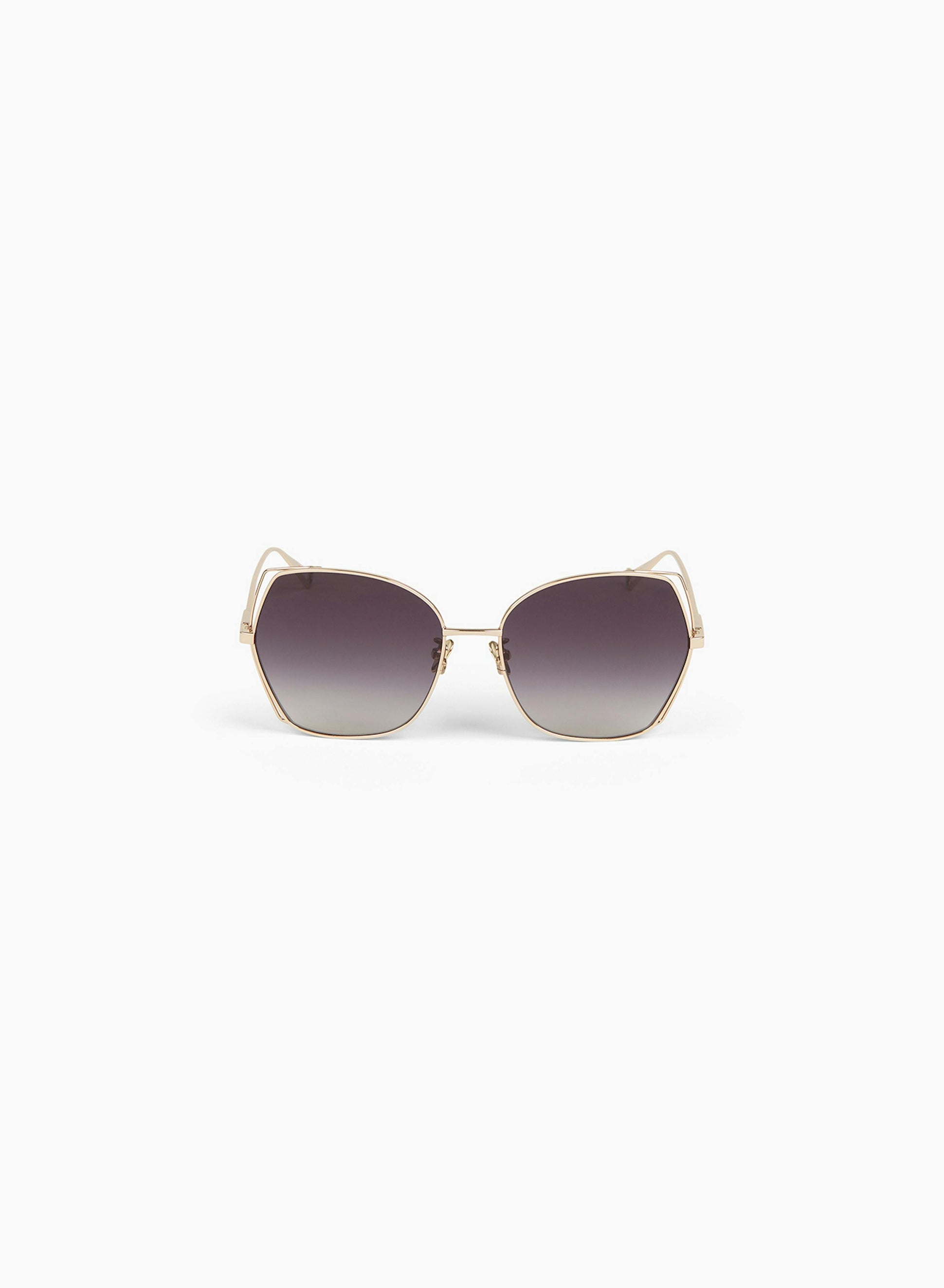 Geometric Sunglasses in Metal Shiny Total Rose Gold - Nina Ricci 