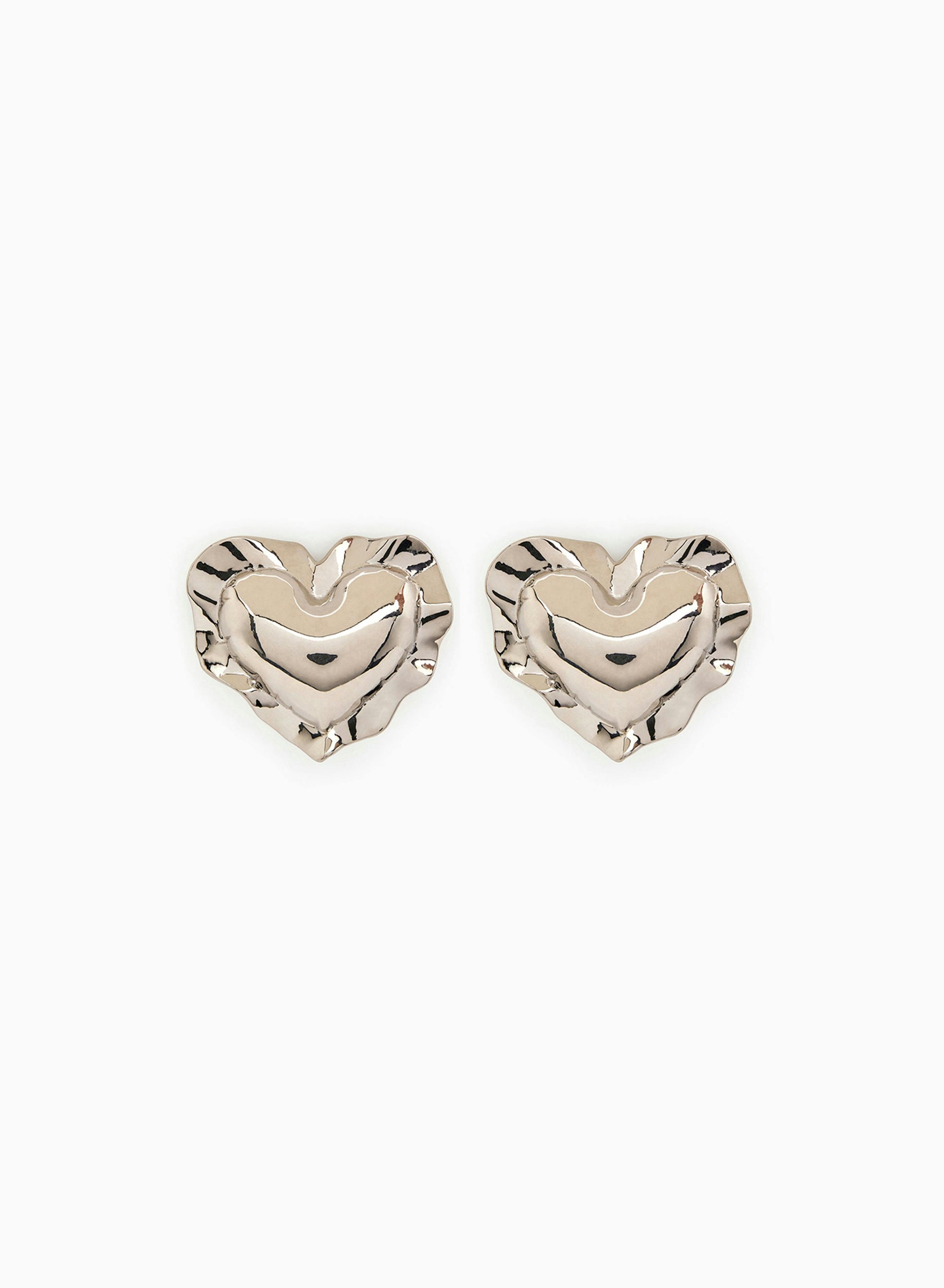 Cushion Heart Earrings Silver - Nina Ricci