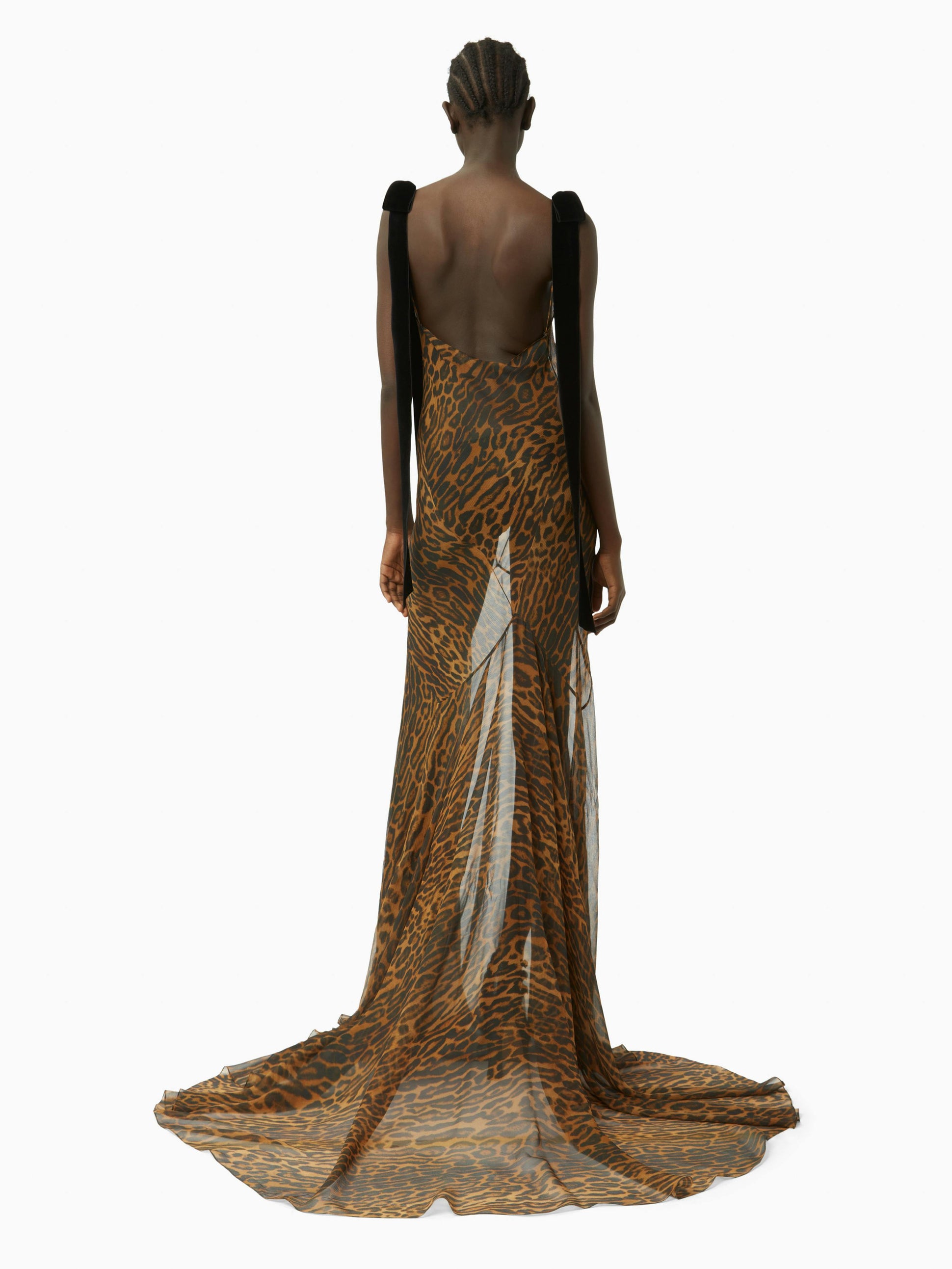 Long silk dress in leopard - Nina Ricci