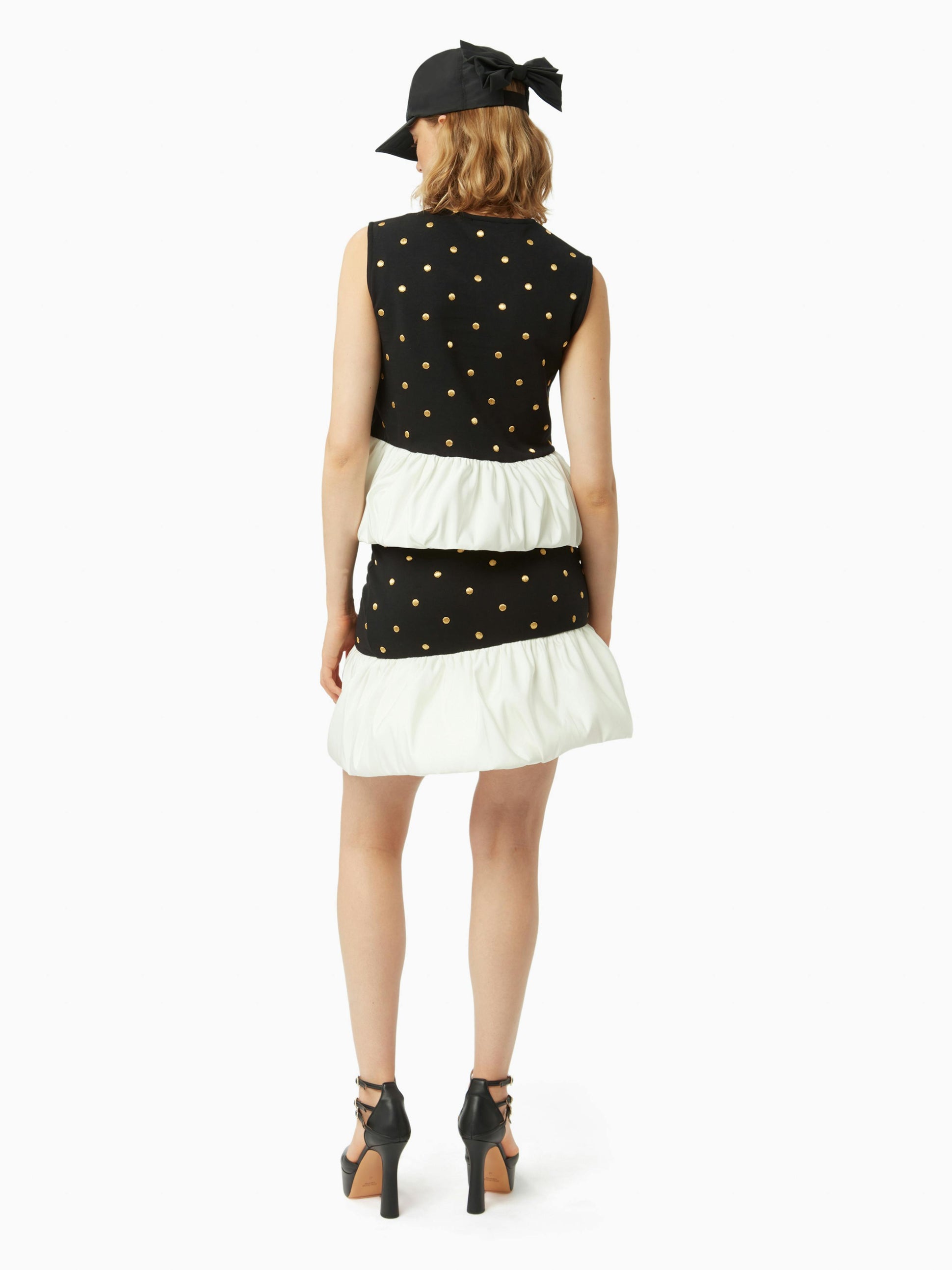 Polka dot peplum top in black - Nina Ricci