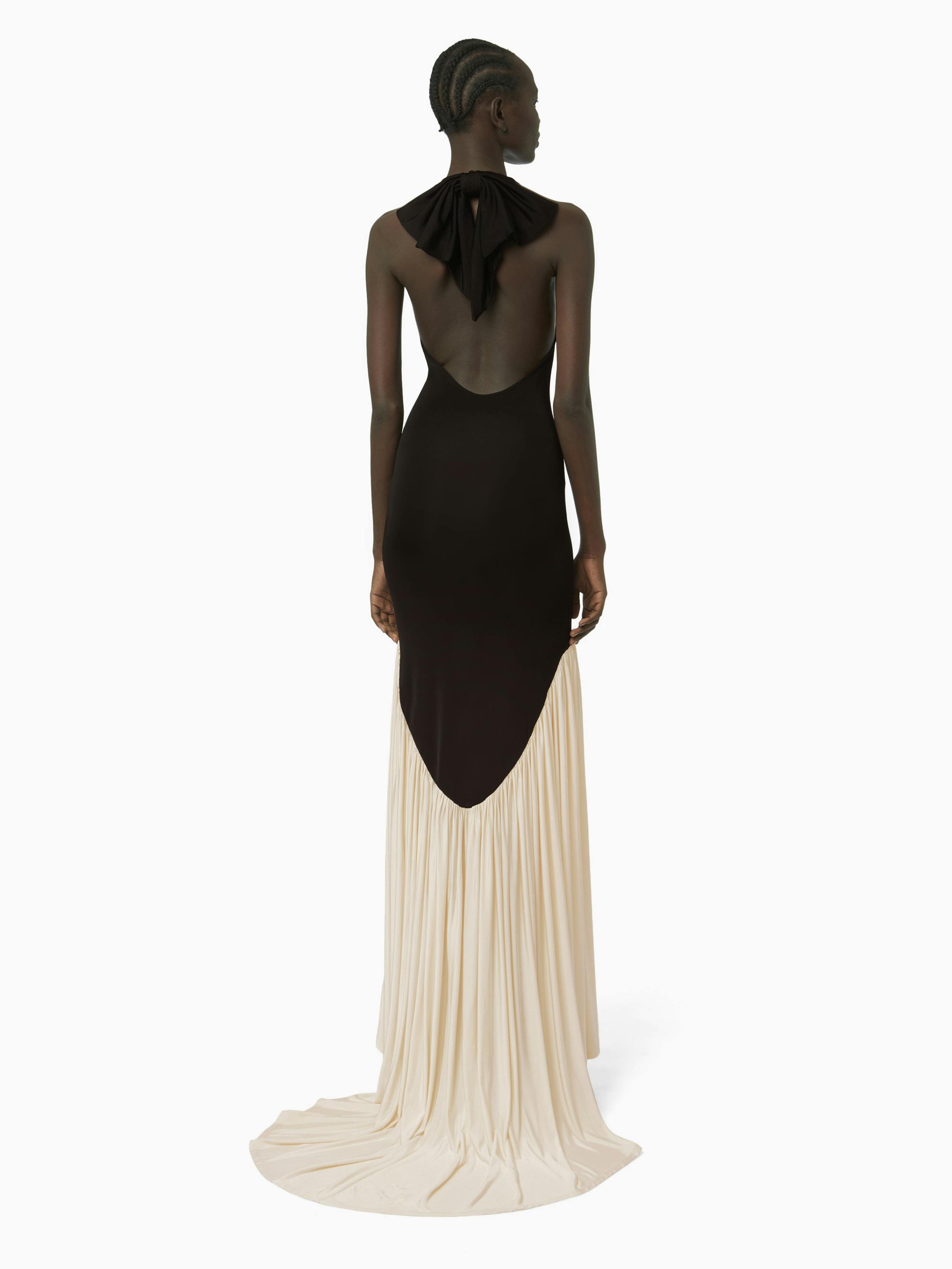 Halter neck mermaid dress in black and white - Nina Ricci