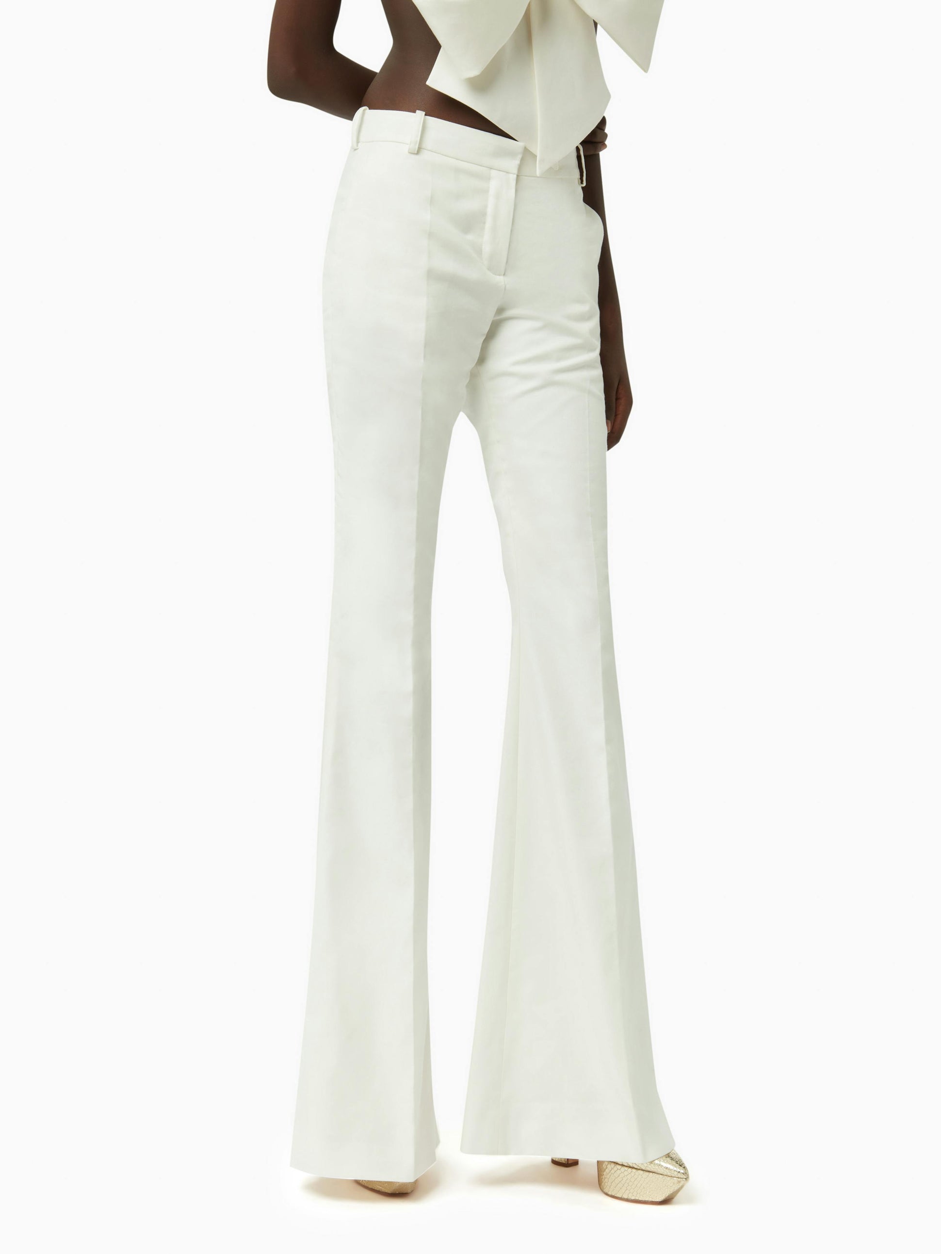 Linen bootcut pants in natural - Nina Ricci