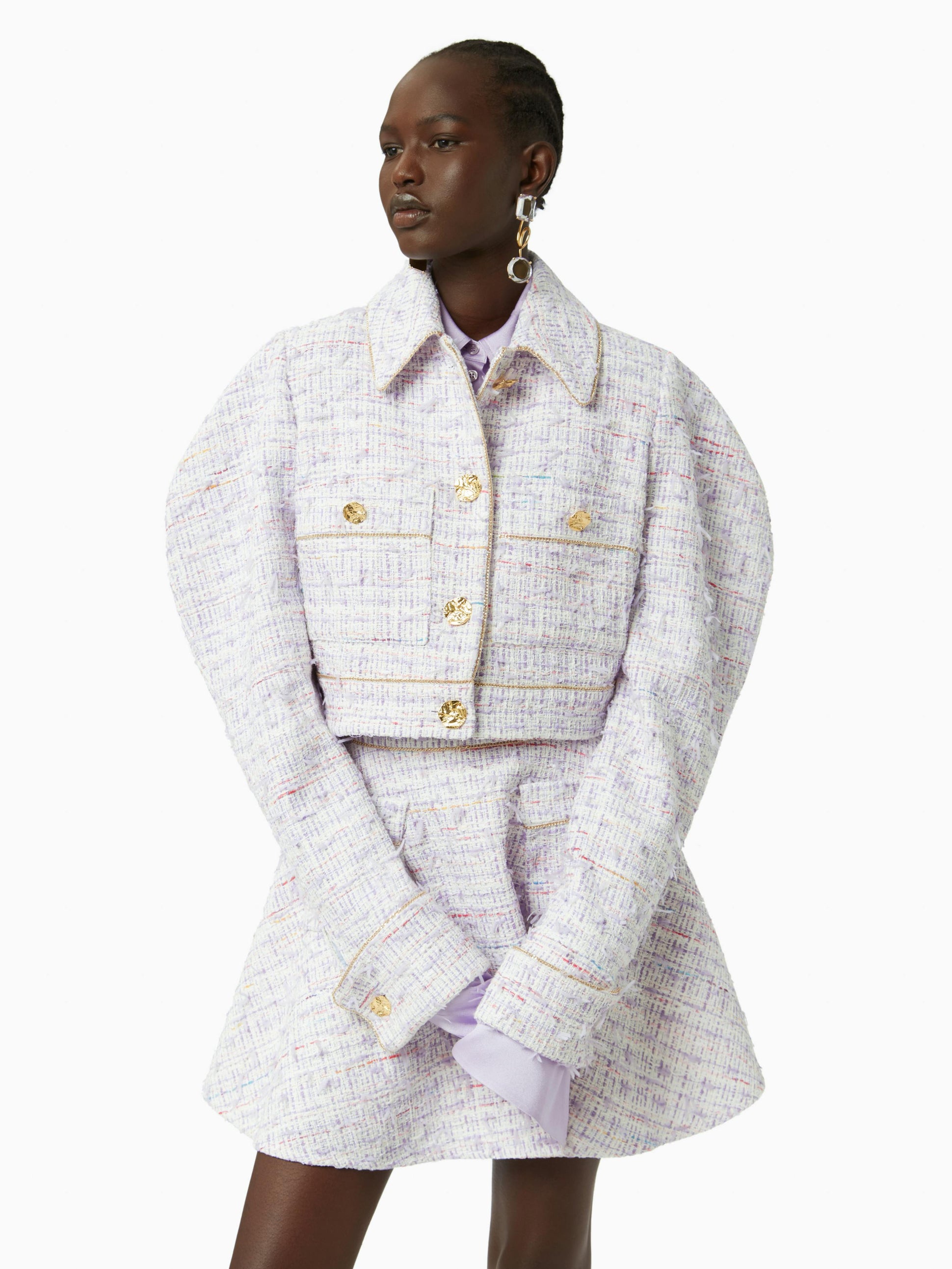 Short cocoon sleeve jacket in lilac - Nina Ricci
