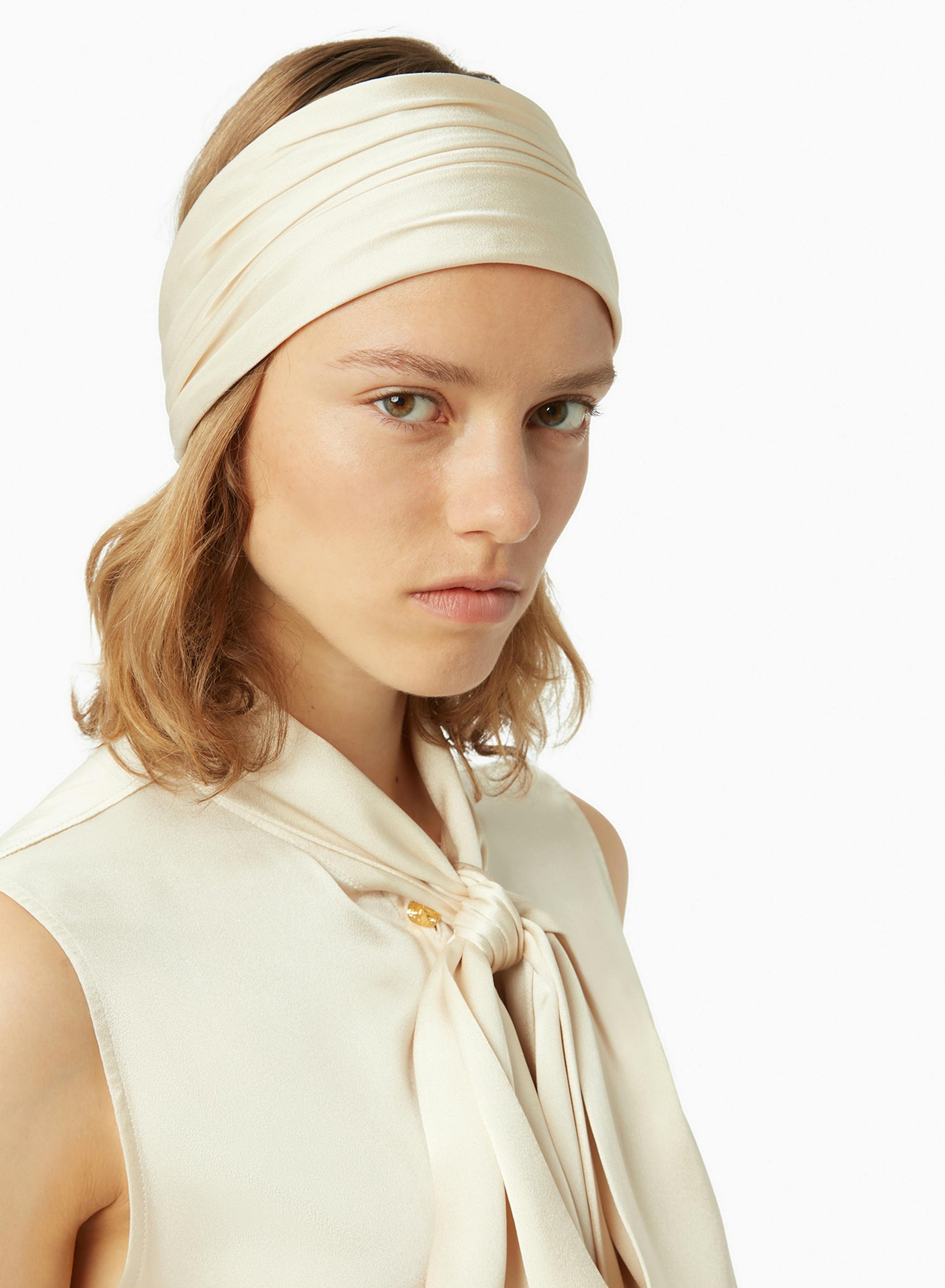 Satin headscarf in champagne - Nina Ricci