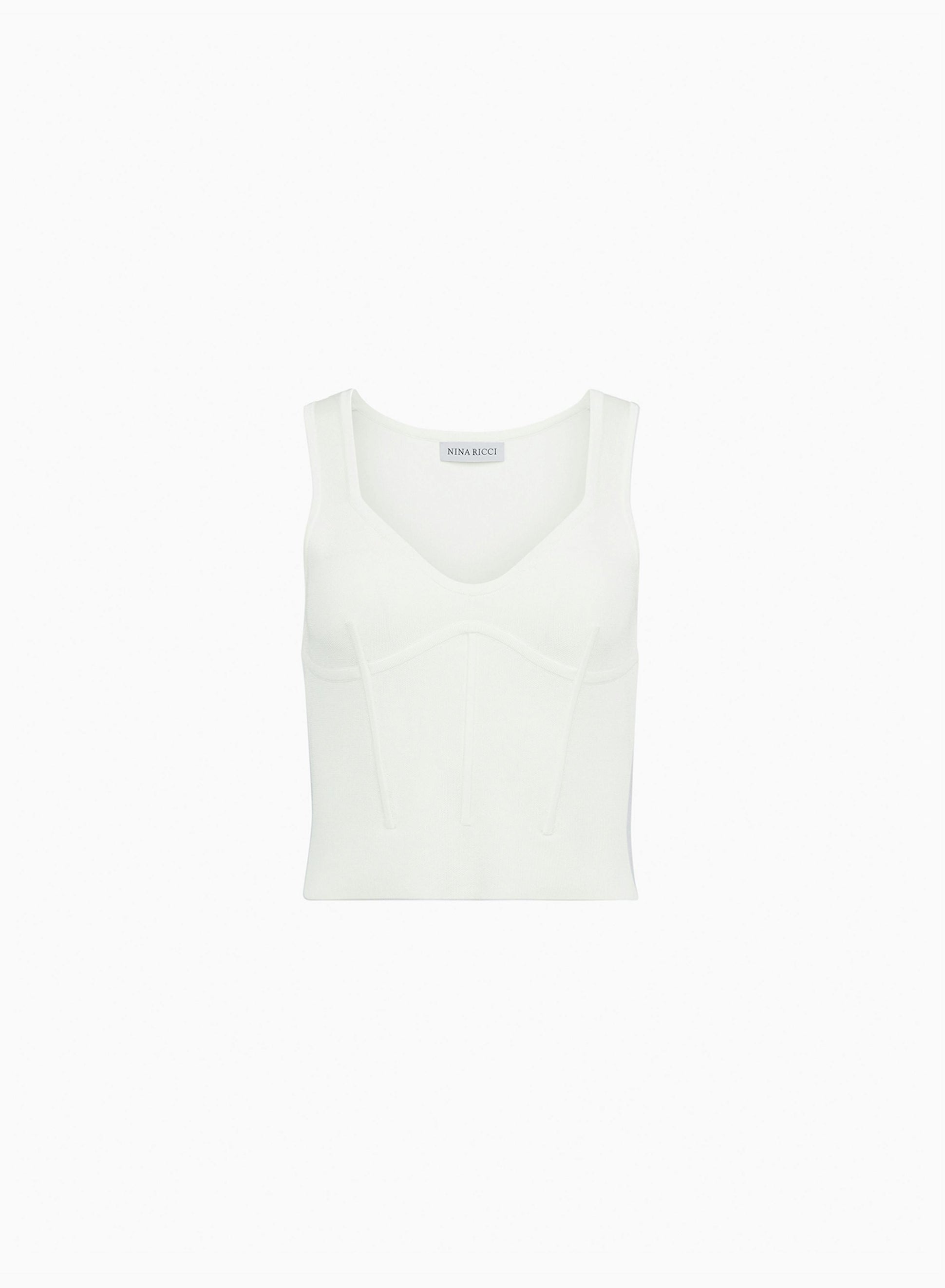 Corset detail top in off white - Nina Ricci