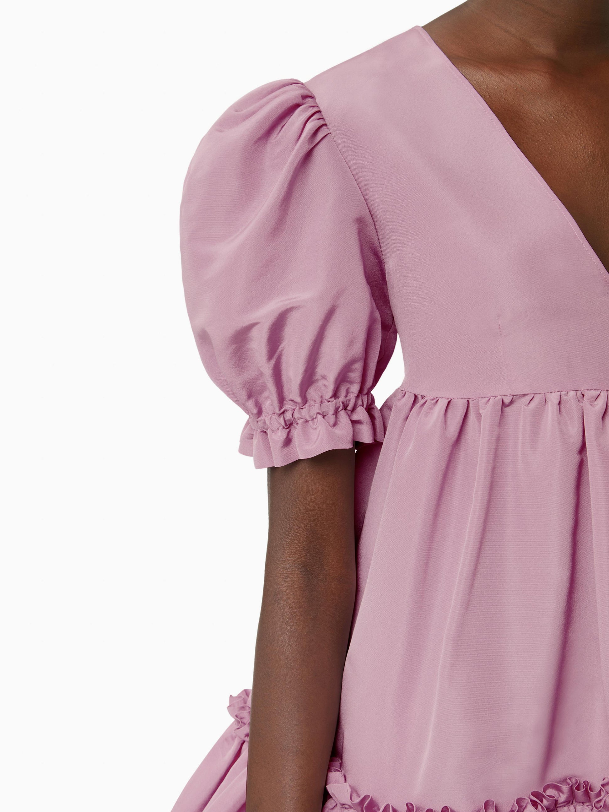 Taffeta babydoll dress in dark pink - Nina Ricci