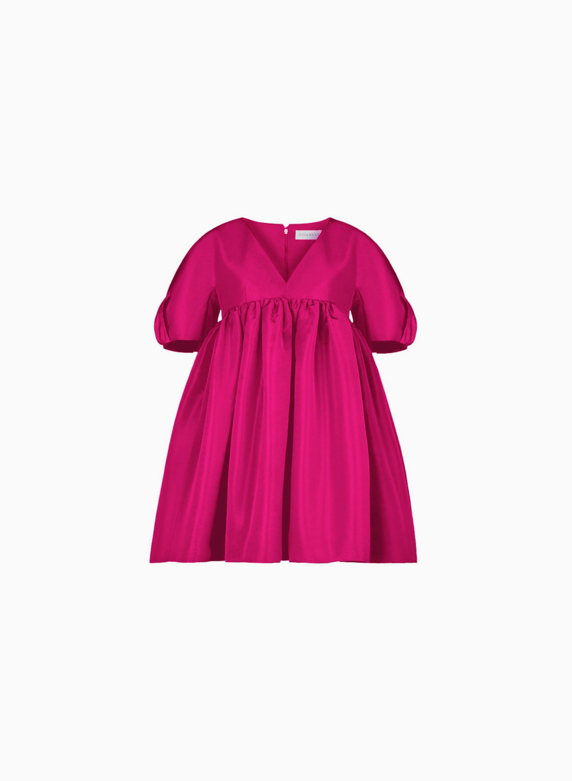 Mini Taffeta Babydoll Dress Fuchsia - Nina Ricci
