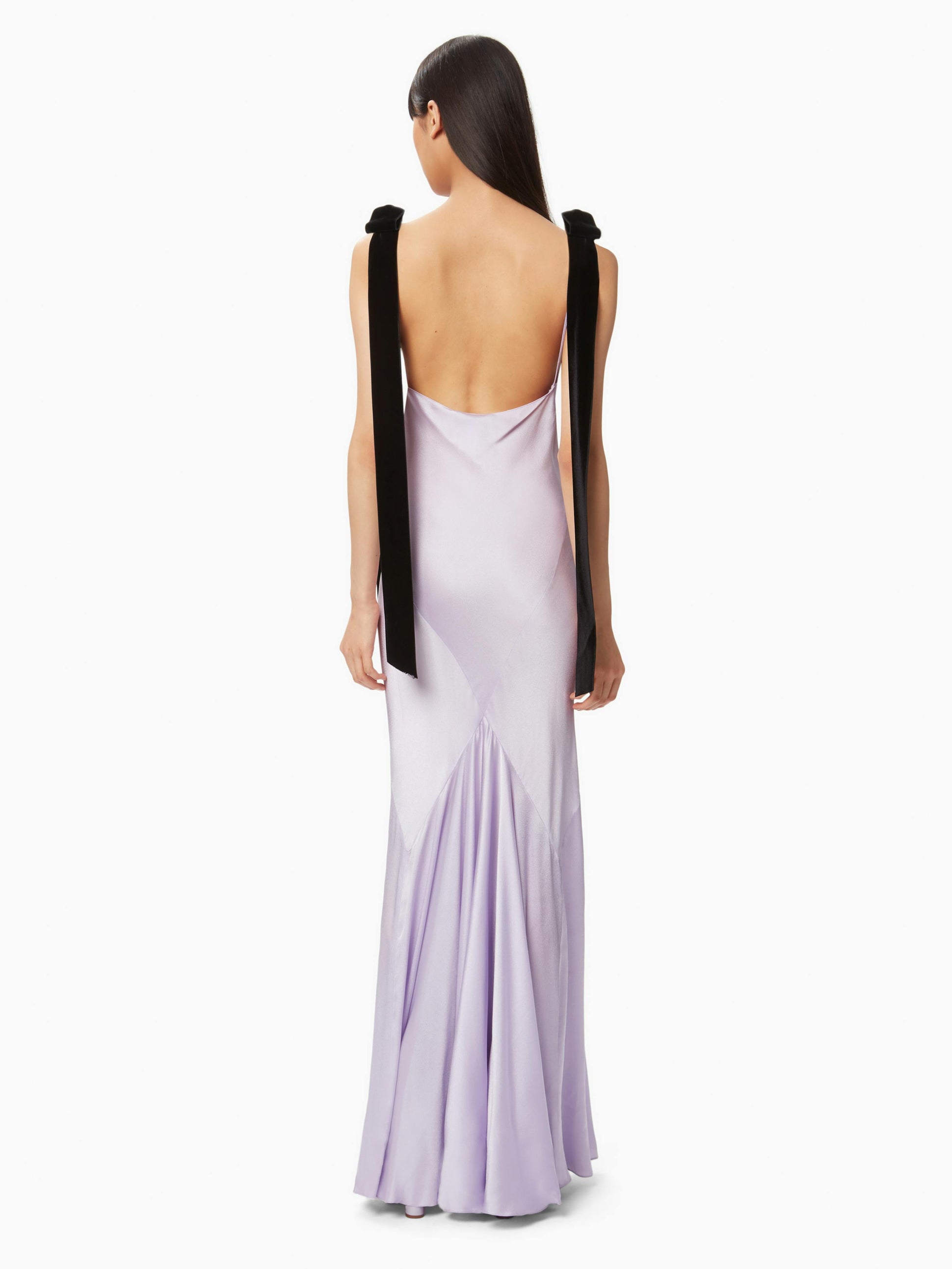 Long satin dress in lila - Nina Ricci