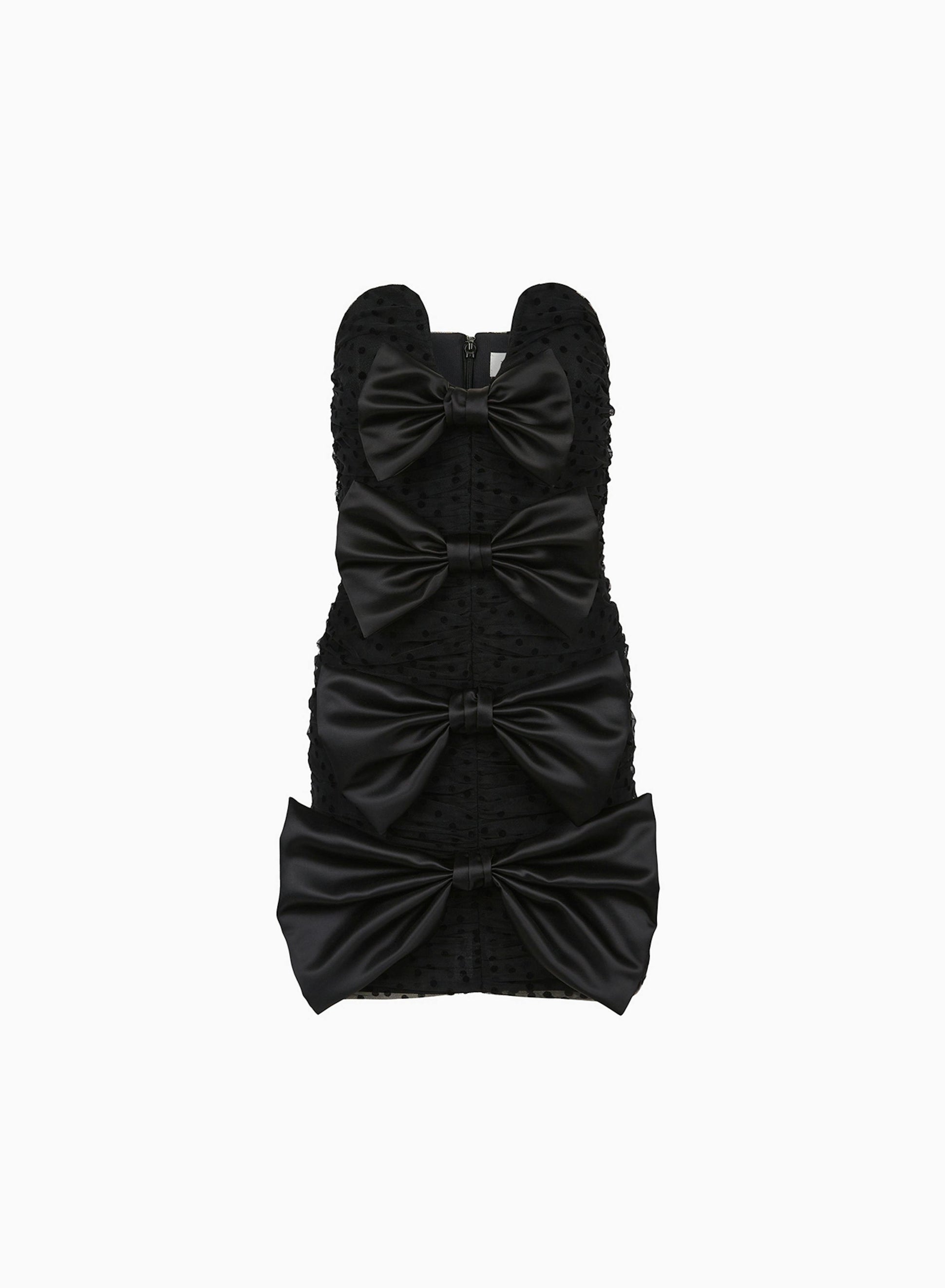 Bustier dress with bow details in black - Nina Ricci