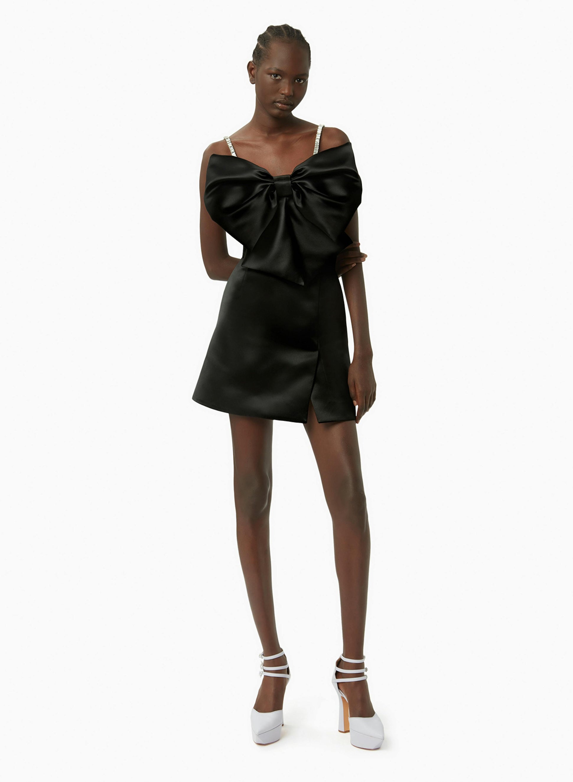 Mini a-line satin skirt in black - Nina Ricci