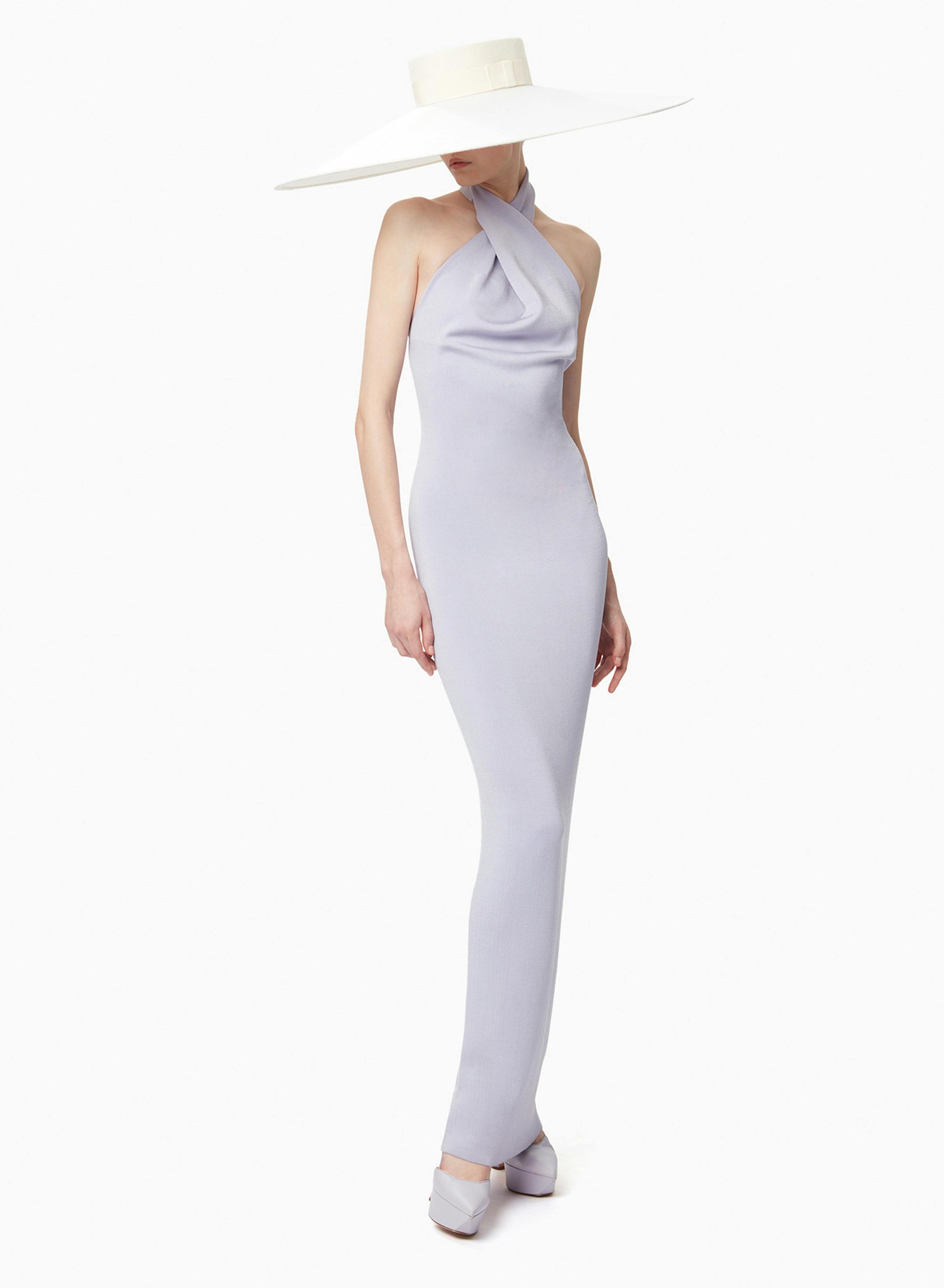 Halter neck draped dress in lilac - Nina Ricci